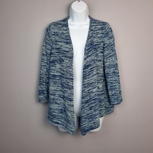 Chico's Blue 3/4 Sleeve Open Front Cardigan Sweater size Small